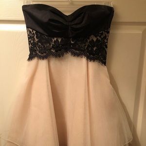 Black and Champagne Homecoming Dress